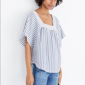 MADEWELL striped butterfly top blue white